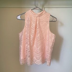 Pink Lace Halter Top. Size s